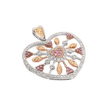 14K White Gold 1.50 Carat Openwork Heart Diamond Pendant