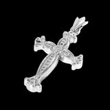 14K White Gold 0.70 Carat Fleur Cross Diamond Pendant