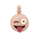 14K Rose Gold 5.00 Carat Smiley Face Diamond Pendant