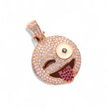 14K Rose Gold 5.00 Carat Smiley Face Diamond Pendant