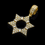 14K Yellow Gold Classic Star of David Pendant | 2.50 Carat Round-Cut Diamond