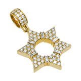 14K Yellow Gold Classic Star of David Pendant | 2.50 Carat Round-Cut Diamond