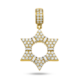 14K Yellow Gold Classic Star of David Pendant | 2.50 Carat Round-Cut Diamond