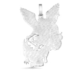 14K White Gold St. Michael’s Divine Triumph Enamel Pendant | 6.00 Carat Round-Cut Diamond