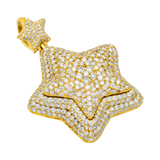 14K Yellow Gold Brilliant Star Pendant | 5.00 Carat Round-Cut Diamond