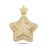 14K Yellow Gold Brilliant Star Pendant | 5.00 Carat Round-Cut Diamond