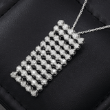14K White Gold Multi-Bar Dangling Pendant Necklace | 1.10 ctw. Round-Cut Diamond