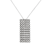 14K White Gold Multi-Bar Dangling Pendant Necklace | 1.10 ctw. Round-Cut Diamond