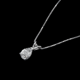 14K White Gold Tear Drop Solitaire Pendant Necklace | 0.60 ctw. Pear-Cut Diamond
