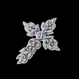 14K White Gold Flower Cross Pendant | 2.69 Carat Round-Cut Diamond & Multicolor Gems