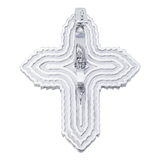 14k White Gold Cross Pendant | 6.69 Carat Multi-shaped Diamond & Multicolor Gems