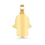 14K Yellow Gold Protective Hamsa Hand Pendant | 8.00 Carat Round-Cut Diamond