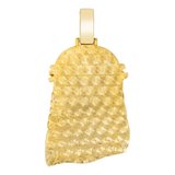 14K Yellow Gold Ice-out Jesus Head Pendant | 8.30 Carat Round-Cut Diamond