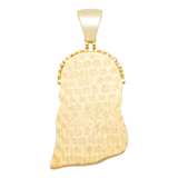 14K Yellow Gold Jesus Head Pendant | 9.60 Carat Round-Cut Diamond