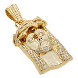 14K Yellow Gold Jesus Head Pendant | 2.50 Carat Round-Cut Diamond