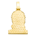 Back shot of 14K Yellow Gold Bleeding Jesus Head Pendant – Fully Iced 12.60 Carat Round Diamond Religious Piece
El Russo & Co
