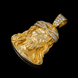 14K Yellow Gold Jesus Head Pendant | 1.00 Carat Round-Cut Diamond