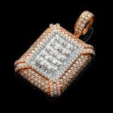 14K Two-Tone Gold Rectangle Cushion Pendant | 4.81 Carat Baguette-Cut & Round-Cut Diamond