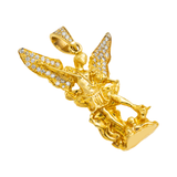 14K Yellow Gold St. Michael’s Divine Triumph Pendant | 0.65 Carat Round-Cut Diamond