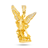 14K Yellow Gold St. Michael’s Divine Triumph Pendant | 0.65 Carat Round-Cut Diamond