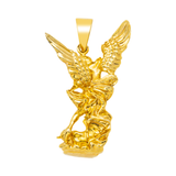 14K Yellow Gold St. Michael’s Divine Triumph Pendant | 0.65 Carat Round-Cut Diamond