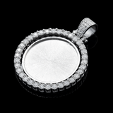 14K White Gold Custom Picture Frame Pendant | 1.25 Carat Round-Cut Diamond