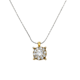 14K Yellow Gold Round Halo Solitaire Pendant Necklace | 1.50 ctw. Round-Cut Diamond