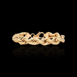 Pulsera de cuerda semirrígida de oro amarillo de 10K y 11.10 mm