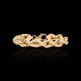 Pulsera de cuerda semirrígida de oro amarillo de 10K y 11.10 mm