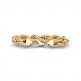 Pulsera de cuerda semirrígida de oro amarillo de 10K y 11.10 mm