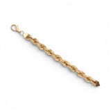 Pulsera de cuerda semirrígida de oro amarillo de 10K y 11.10 mm