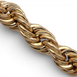 Pulsera de cuerda semirrígida de oro amarillo de 10K y 11.10 mm