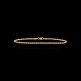 Pulsera de oro amarillo de 10K semirrígida de cuerda 1.70 mm