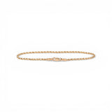 Pulsera de oro amarillo de 10K semirrígida de cuerda 1.70 mm