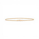 Pulsera de cuerda semirrígida de oro amarillo de 10 quilates y 1,45 mm