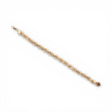 Pulsera de cuerda semirrígida de oro amarillo de 10K y 6.60 mm