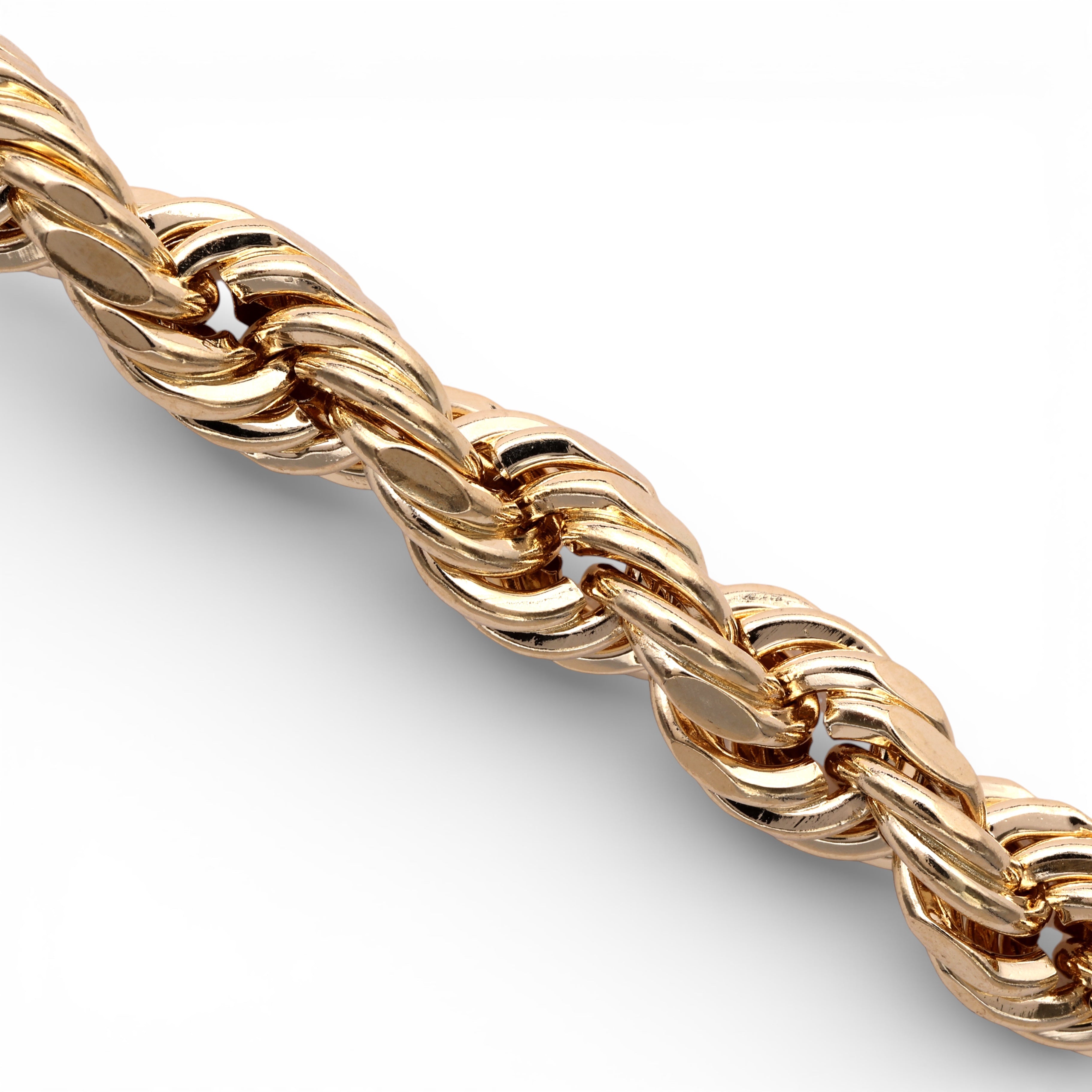Pulsera de cuerda semirrígida de oro amarillo de 10K y 6.60 mm