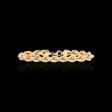 Pulsera de cuerda semirrígida de oro amarillo de 10K, 7.30 mm