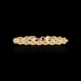 Pulsera de cuerda semirrígida de oro amarillo de 10K, 7.30 mm