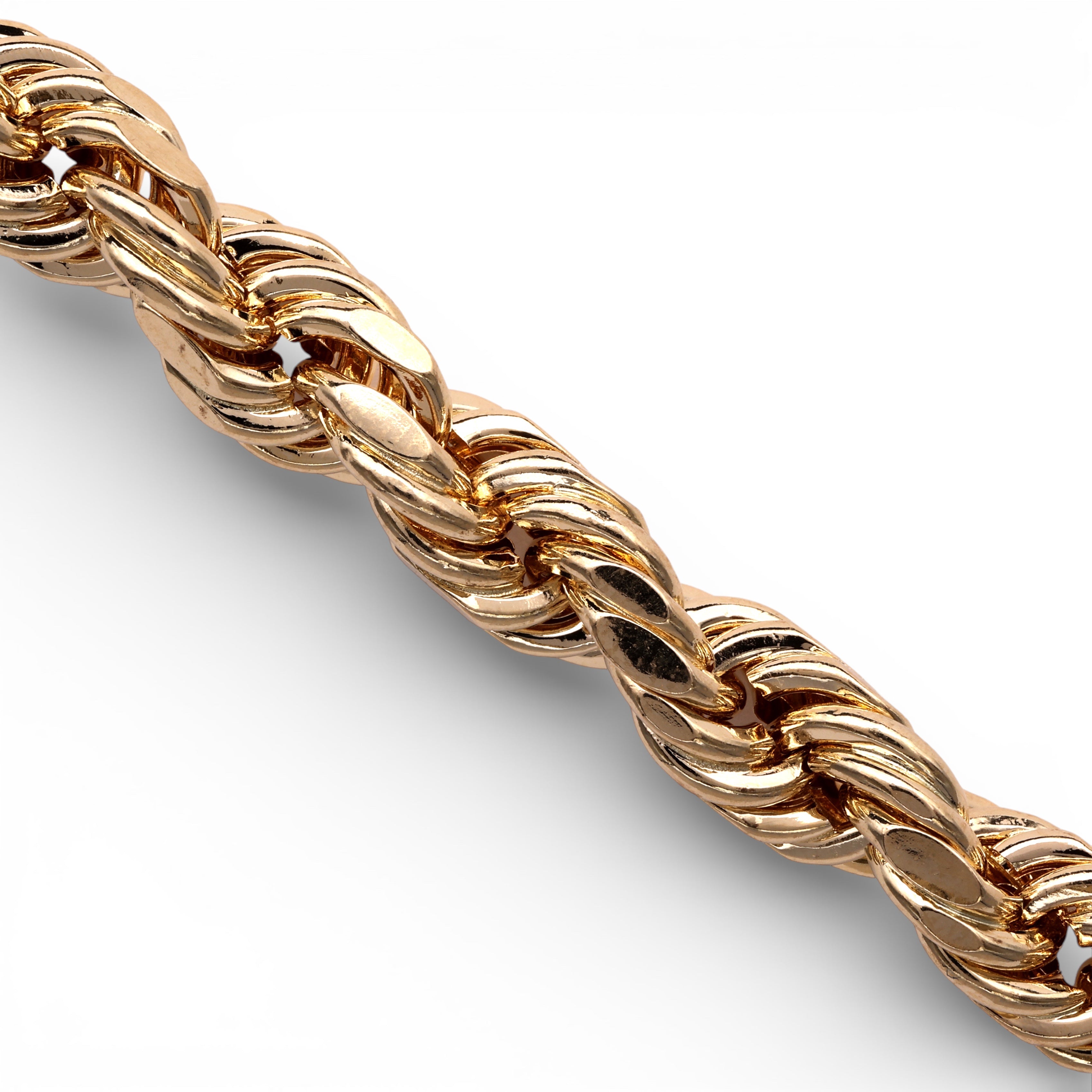 Pulsera de cuerda semirrígida de oro amarillo de 10K y 5.95 mm