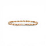 Pulsera de cuerda semirrígida de oro amarillo de 10K y 4.69 mm
