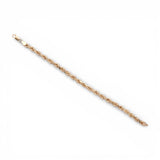 Pulsera de cuerda semirrígida de oro amarillo de 10K y 4.69 mm