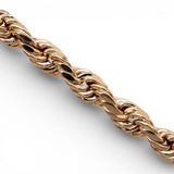 Pulsera de cuerda semirrígida de oro amarillo de 10K y 4.69 mm
