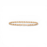 Pulsera de cuerda semirrígida de oro amarillo de 10K y 3,65 mm