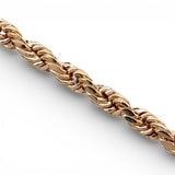 Pulsera de cuerda semirrígida de oro amarillo de 10K y 3,65 mm