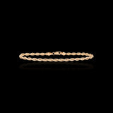 Pulsera de cuerda semirrígida de oro amarillo de 10K y 2.70 mm