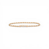 Pulsera de cuerda semirrígida de oro amarillo de 10K y 2.70 mm