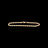 Pulsera de Cuerda Semisólida de Oro Amarillo de 10K y 2.60 mm