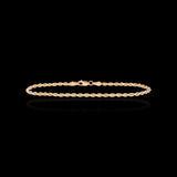 Pulsera de cuerda semirrígida de oro amarillo de 10K y 2,50 mm