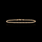 Pulsera de cuerda semirrígida de oro amarillo de 10K y 2,50 mm
